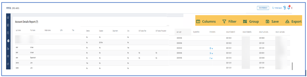 Entitlement Reference Guide - Section 10 - 10.1 export screen